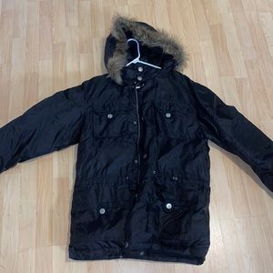 Black rivet men’s winter jacket sz lg never worn